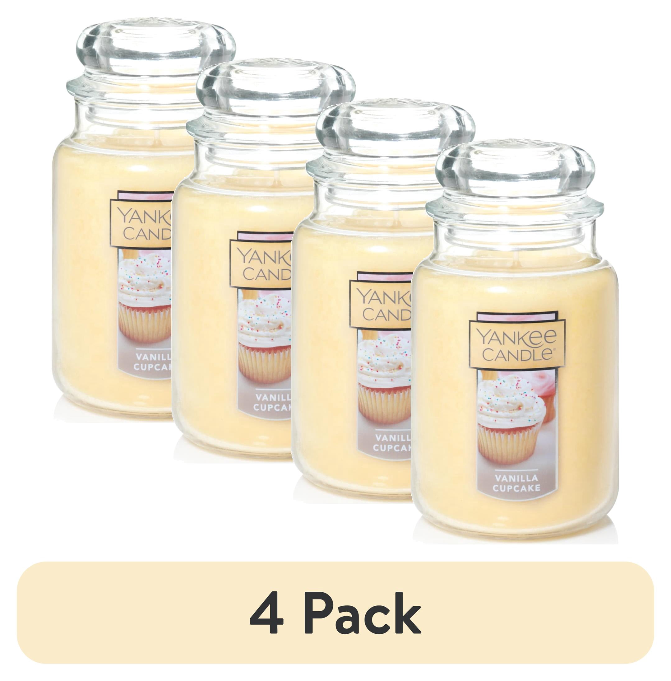 (4 pack) Yankee Candle Vanilla Cupcake Original Large Scented Jar Candle, 22 oz