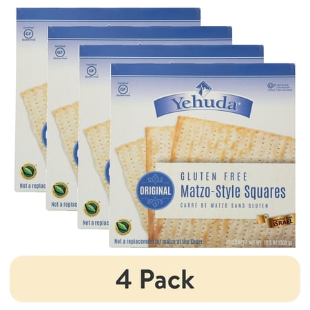 (4 pack) Yehuda Gluten Free Matzo Style Square Crackers, 10.5 oz