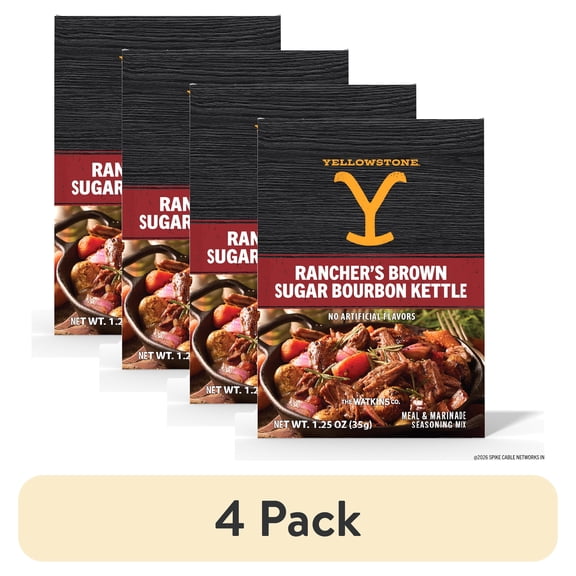(4 pack) Yellowstone Rancher's Brown Sugar Bourbon Kettle, 1.25 oz