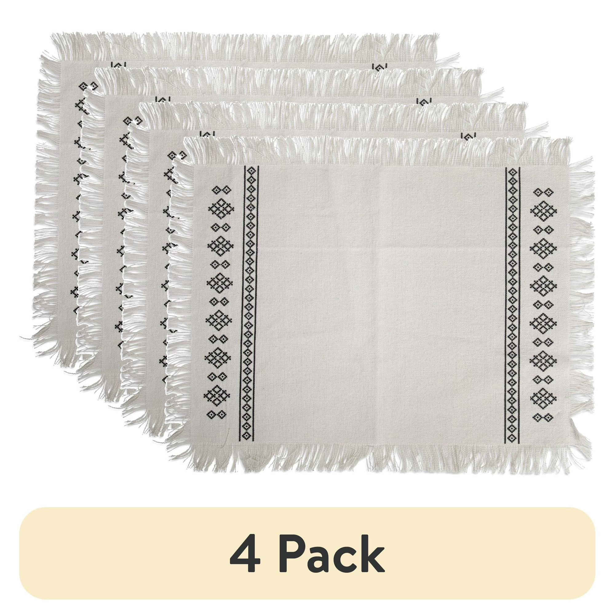 (4 pack) Yellowstone Rectangular Kitchen Table Placemat, Beth Collection