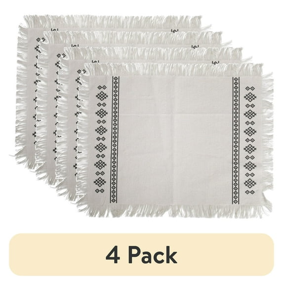(4 pack) Yellowstone Rectangular Kitchen Table Placemat, Beth Collection