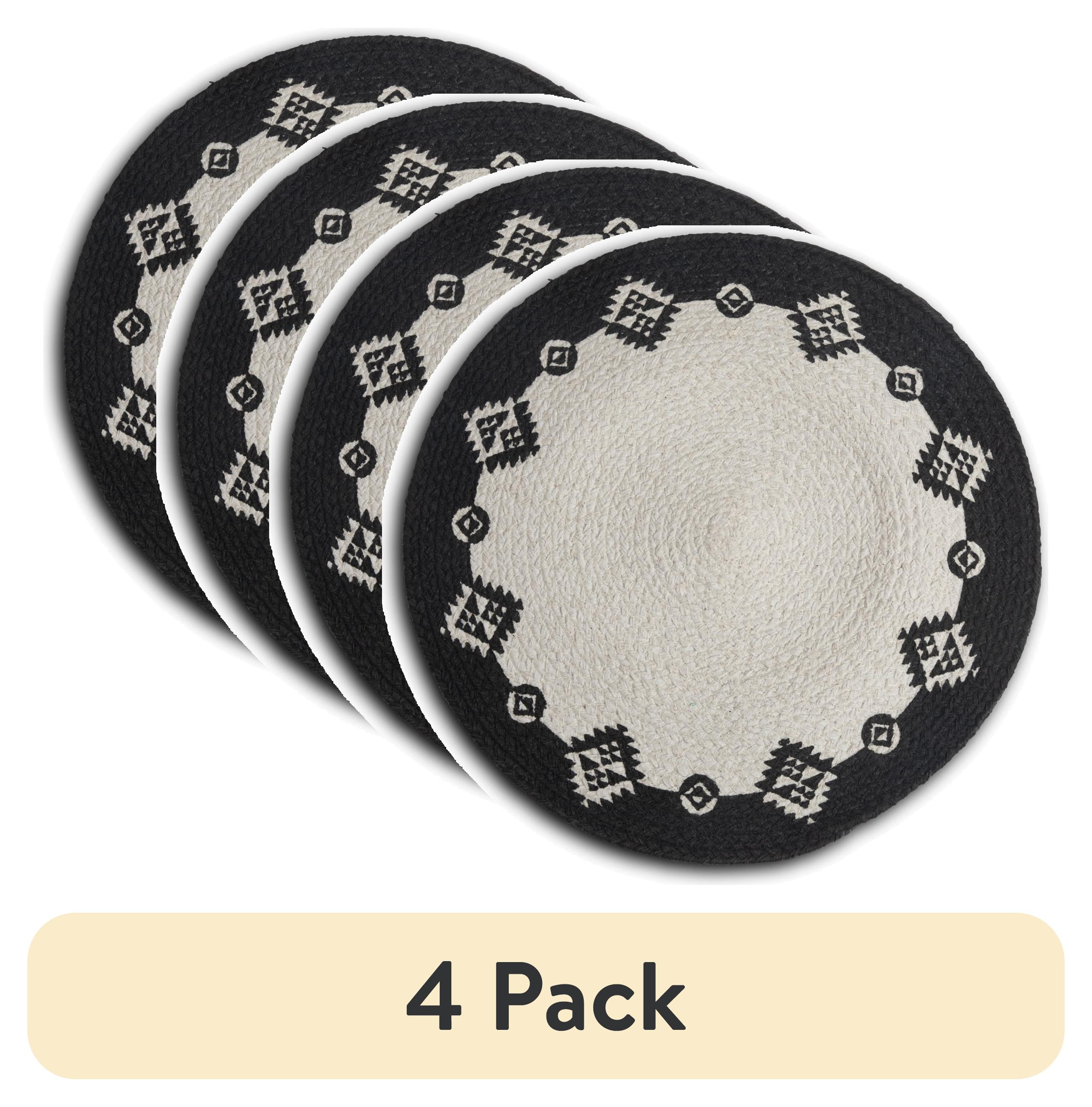 (4 pack) Yellowstone Round Kitchen Table Placemat, Beth Collection