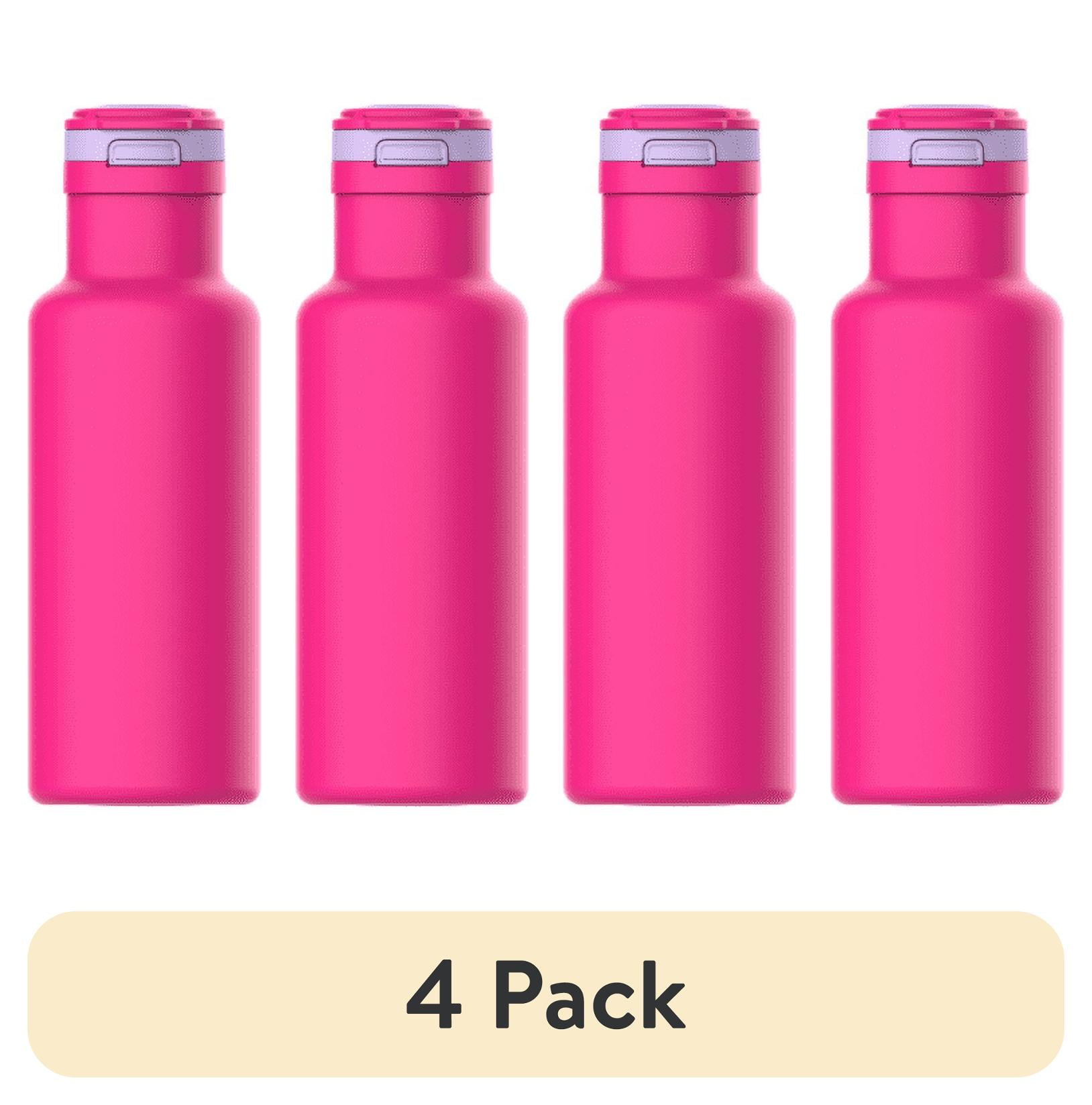 (4 pack) Your Zone 14oz Pink Stainless Steel Water Bottle