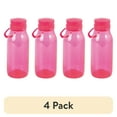 thumbnail interactive-video image 1 of (4 pack) Your Zone 16 Fluid Ounces Plastic Water Bottle with Flip Top Chug Lid, No Straw, Pink, Reusable, 1 of 8
