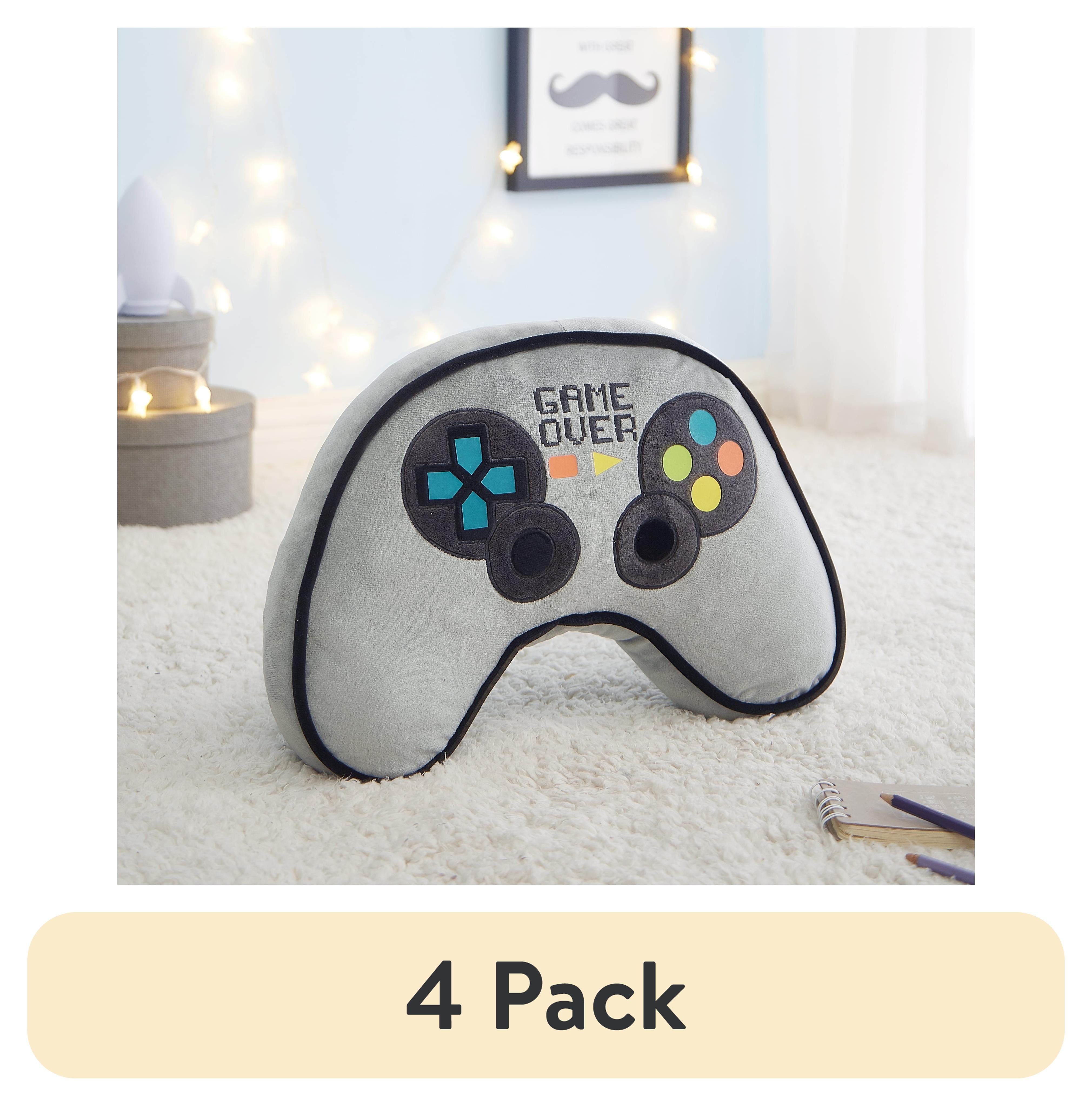 Gray Glow-in-the-Dark 3D Game Controller Plush Pillow, 16"