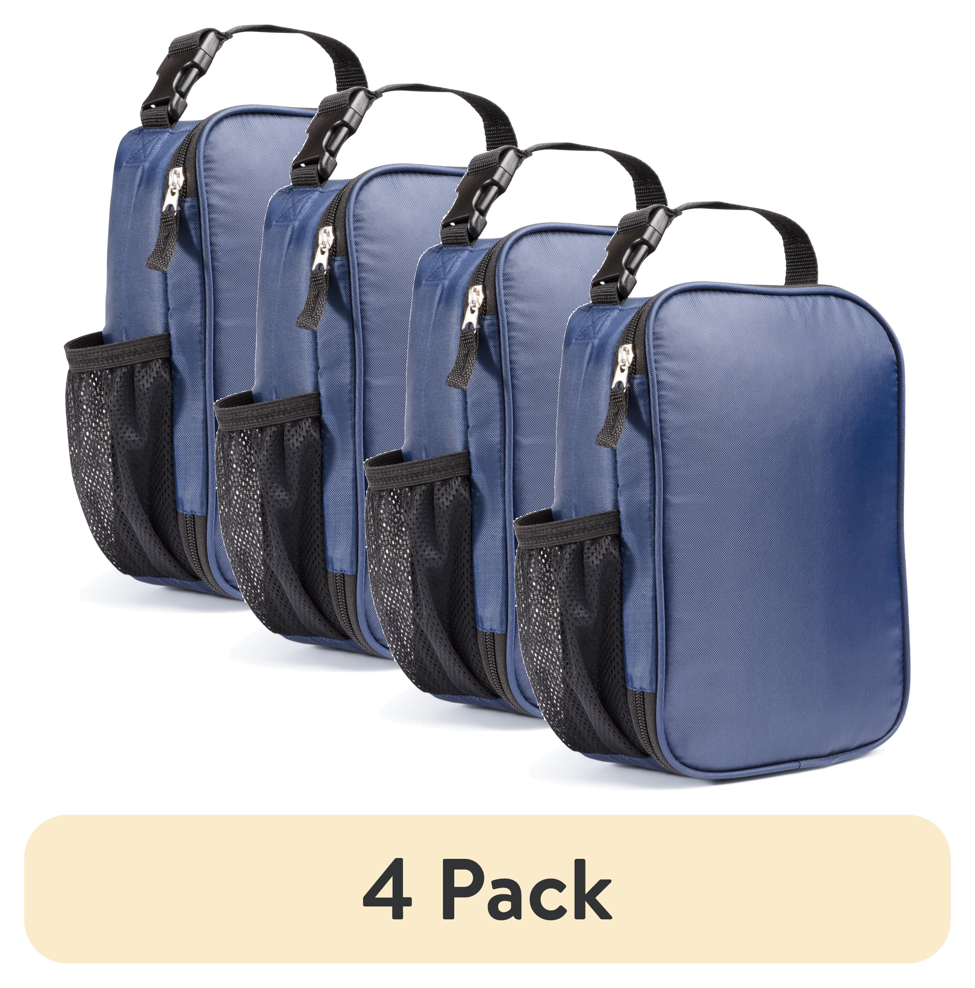 (4 pack) Your Zone Navy Insulated Polyester Reusable Lunch Bag