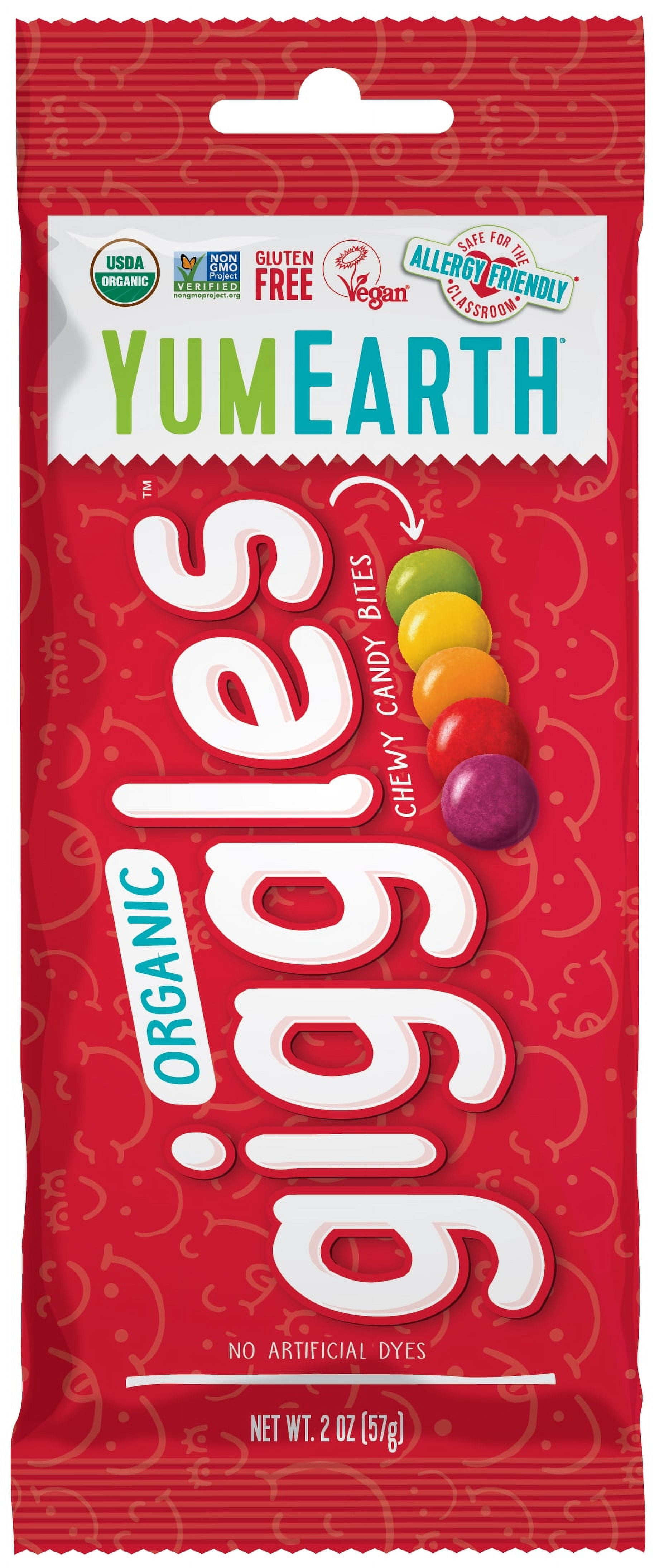 (4 pack) YumEarth Organic, Gluten-Free Fruit Flavor Giggles, 2 oz Bag