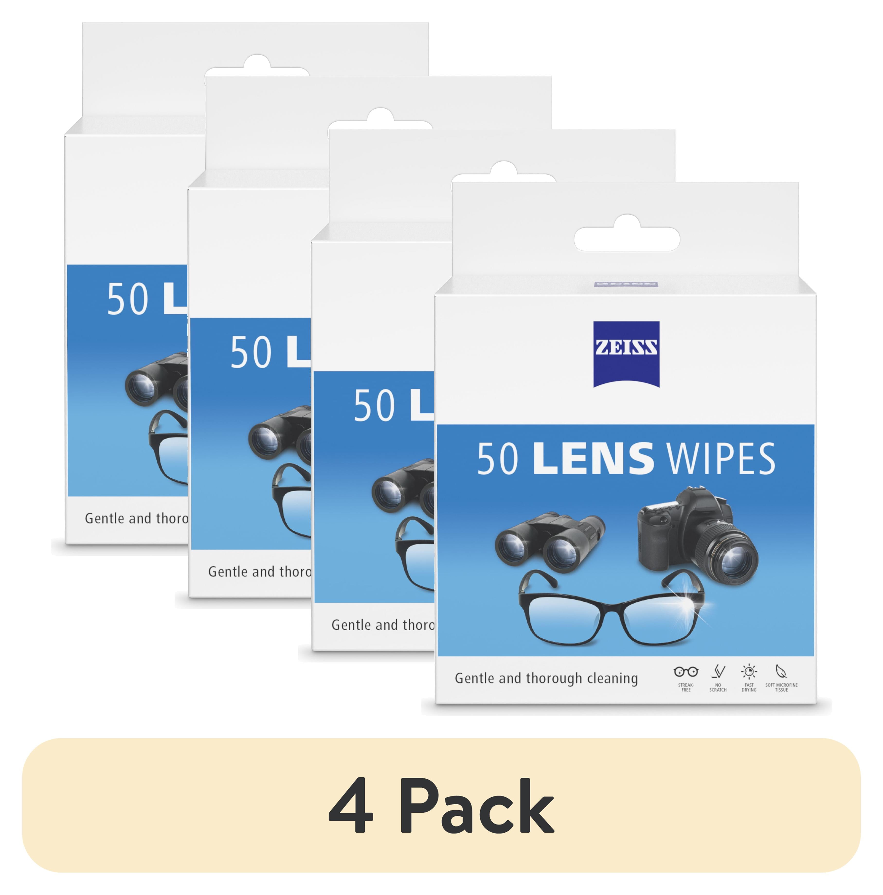 (4 pack) ZEISS Gentle and Thorough Cleaning Eyeglass Lens Cleaner Wipes, 50 Count
