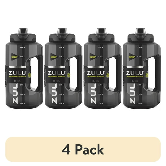 (4 pack) Zulu Goals 64oz Half Gallon Plastic Goals Water Jug