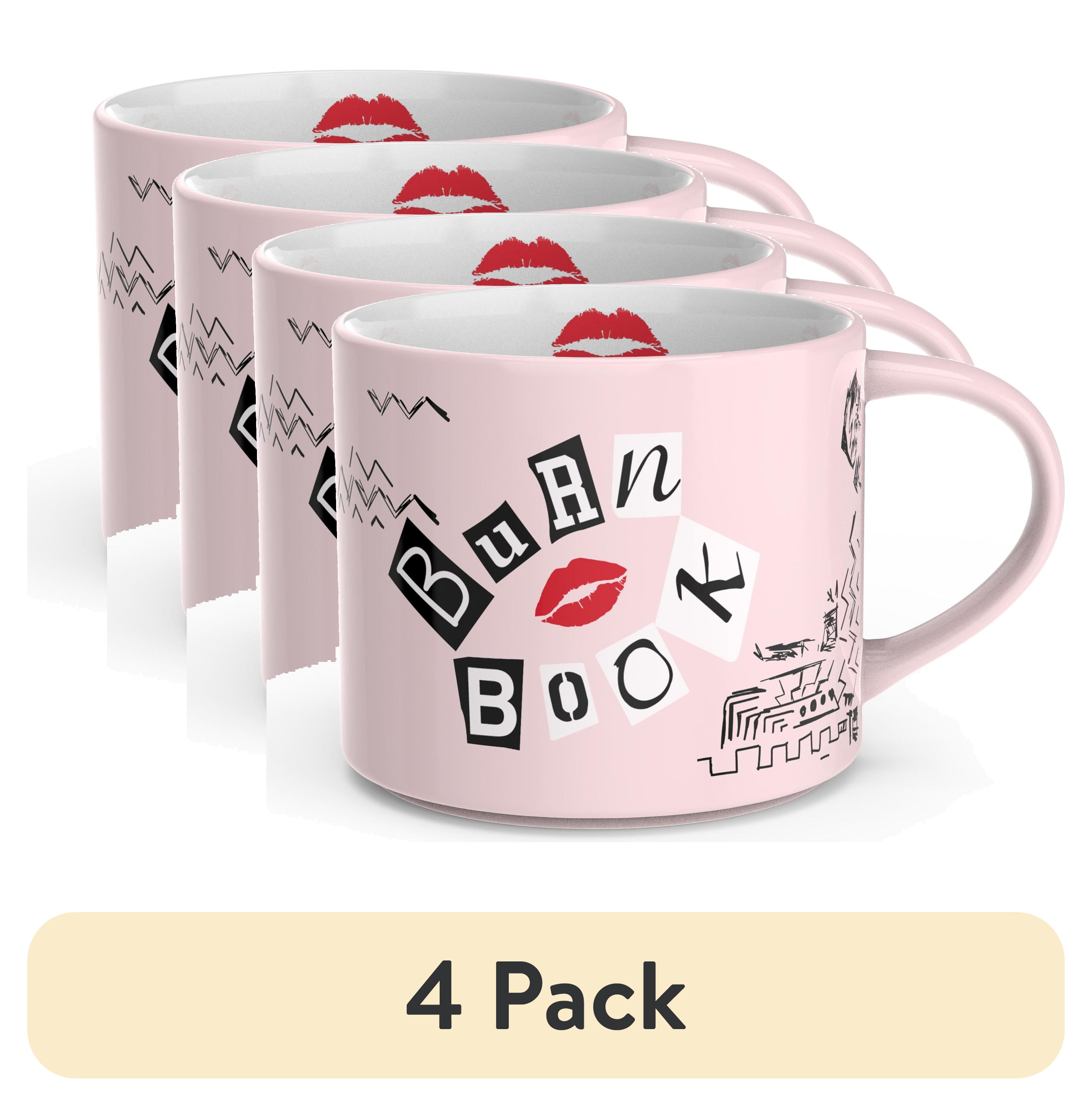 (4 pack) Zak Designs 15oz Modern Mug, Mean Girls