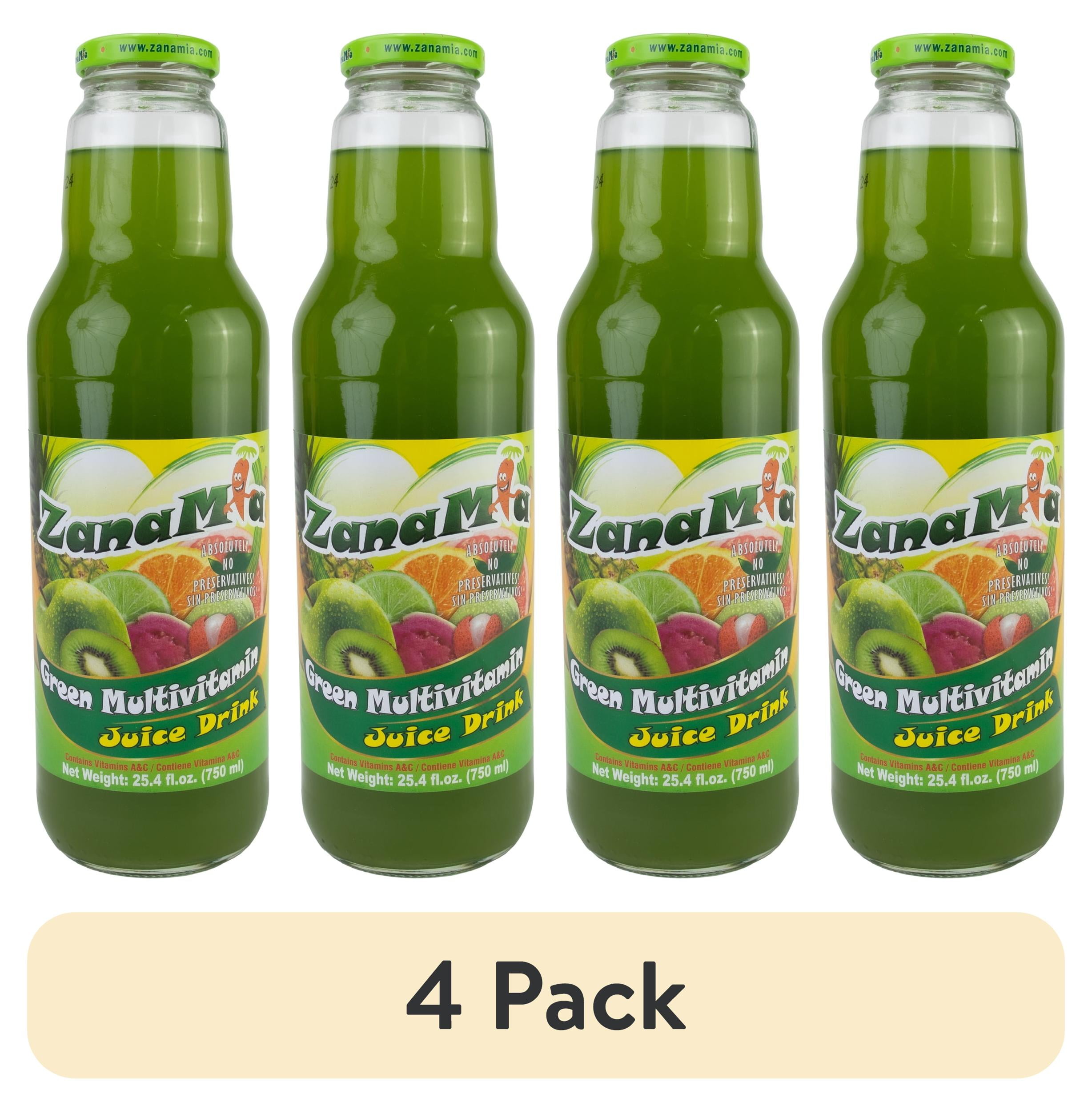 4 pack) ZanaMia Green Multivitamin Juice Drink, 25.4 fl oz