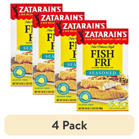 (4 pack) Zatarain's Gluten Free Seasoned Fish Fri, 24.0 oz Box