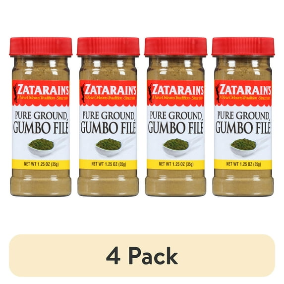 (4 pack) Zatarain's Kosher Pure Ground Gumbo File, 1.25 oz Bottle