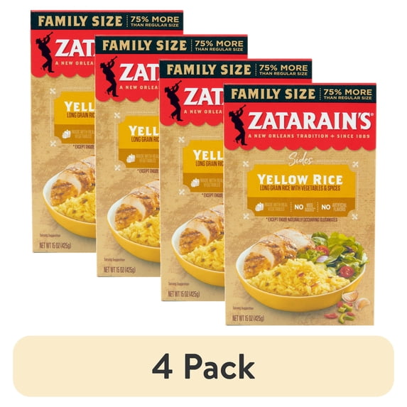 (4 pack) (4 pack) Zatarain's Yellow Rice, 15 oz Box