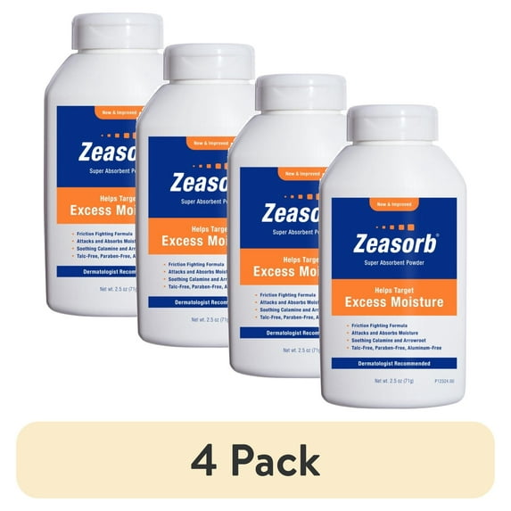 (4 pack) Zeasorb Super Absorbent Powder 2.50 oz
