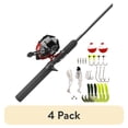 thumbnail image 1 of (4 pack) Zebco 404 Spincast Reel and Fishing Rod Combo, 5-Foot 6-Inch 2-Piece Fishing Pole, Size 40 Reel, Right-Hand Retrieve, Includes 28-Piece Tackle Kit, Black/Red, 1 of 11