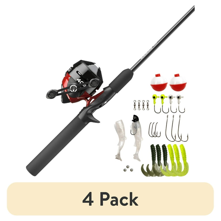 4 pack) Zebco 404 Spincast Reel and Fishing Rod Combo, 5-Foot 6