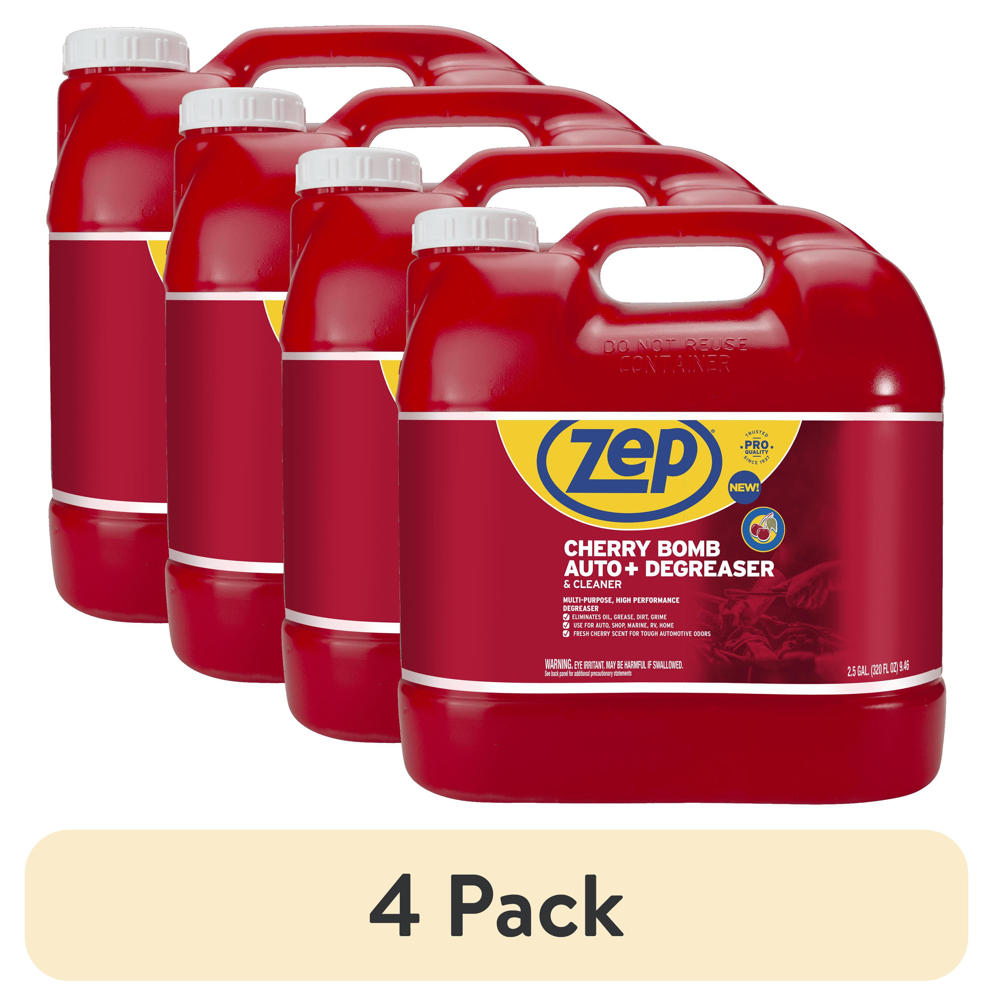 (4 pack) Zep Cherry Bomb Auto and Shop Degreaser and Cleaner, Cherry Blast Scent, 2.5 gal