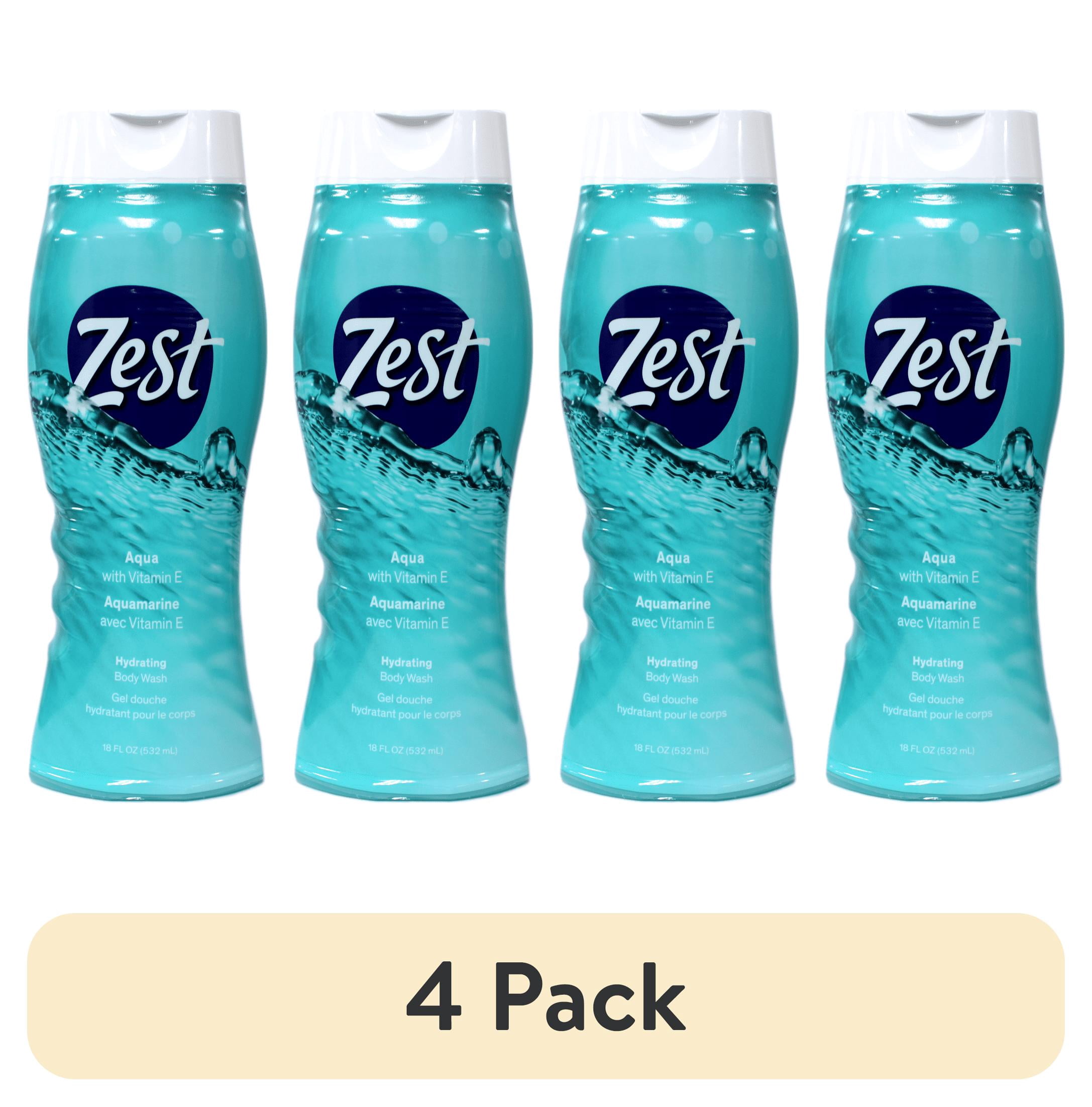 (4 pack) Zest Hydrating Body Wash Shower Gel Aqua Scent with Vitamin E ...