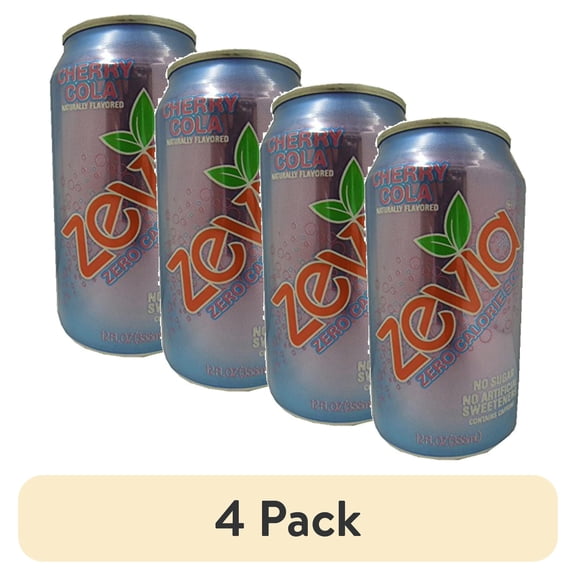 (4 pack) Zevia Zero Calorie Soda - Cherry - 12 Oz - 6 Pk