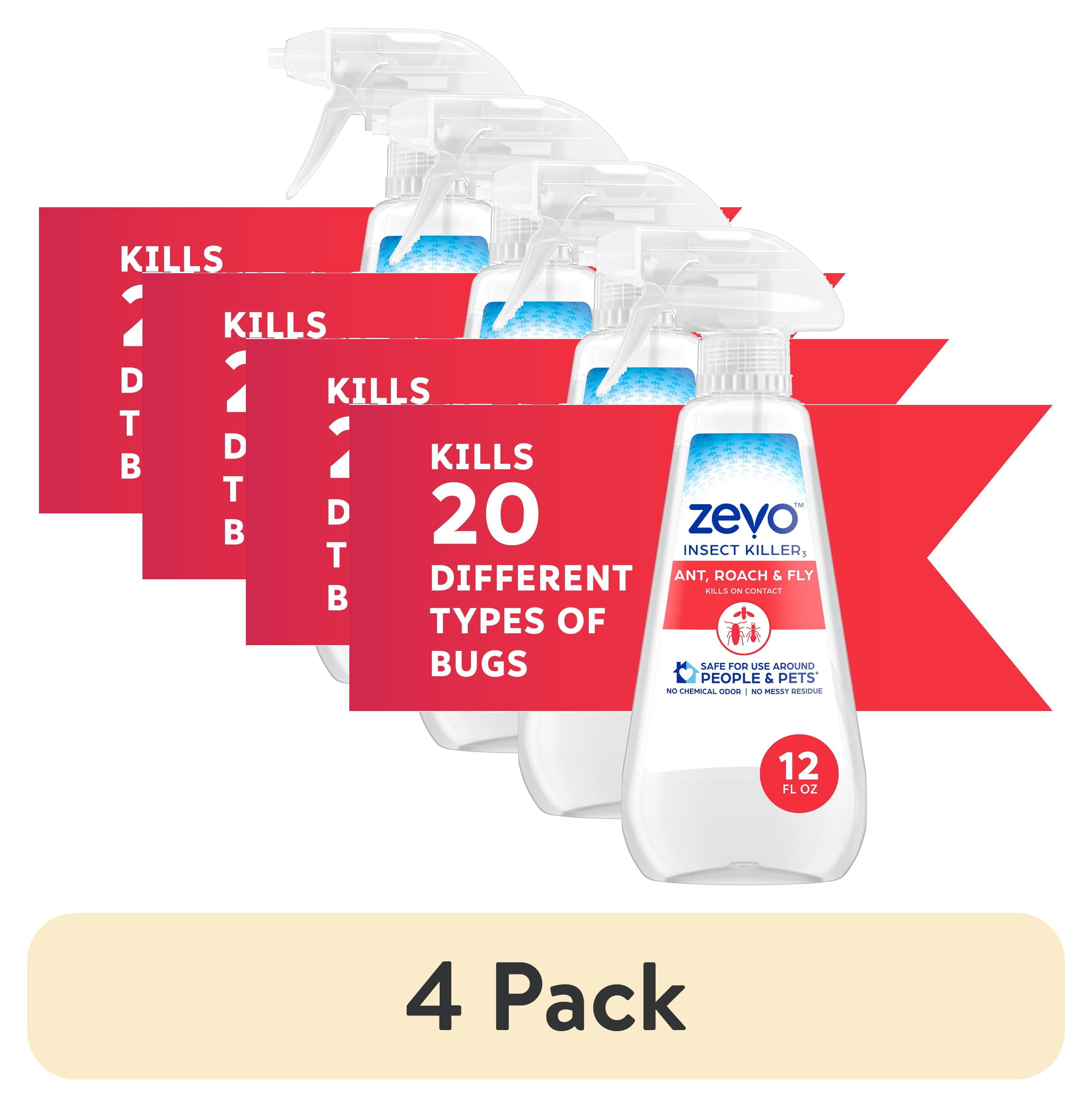 (4 pack) Zevo Multi Insect Killer Ant Roach Fly 12oz Bug Spray