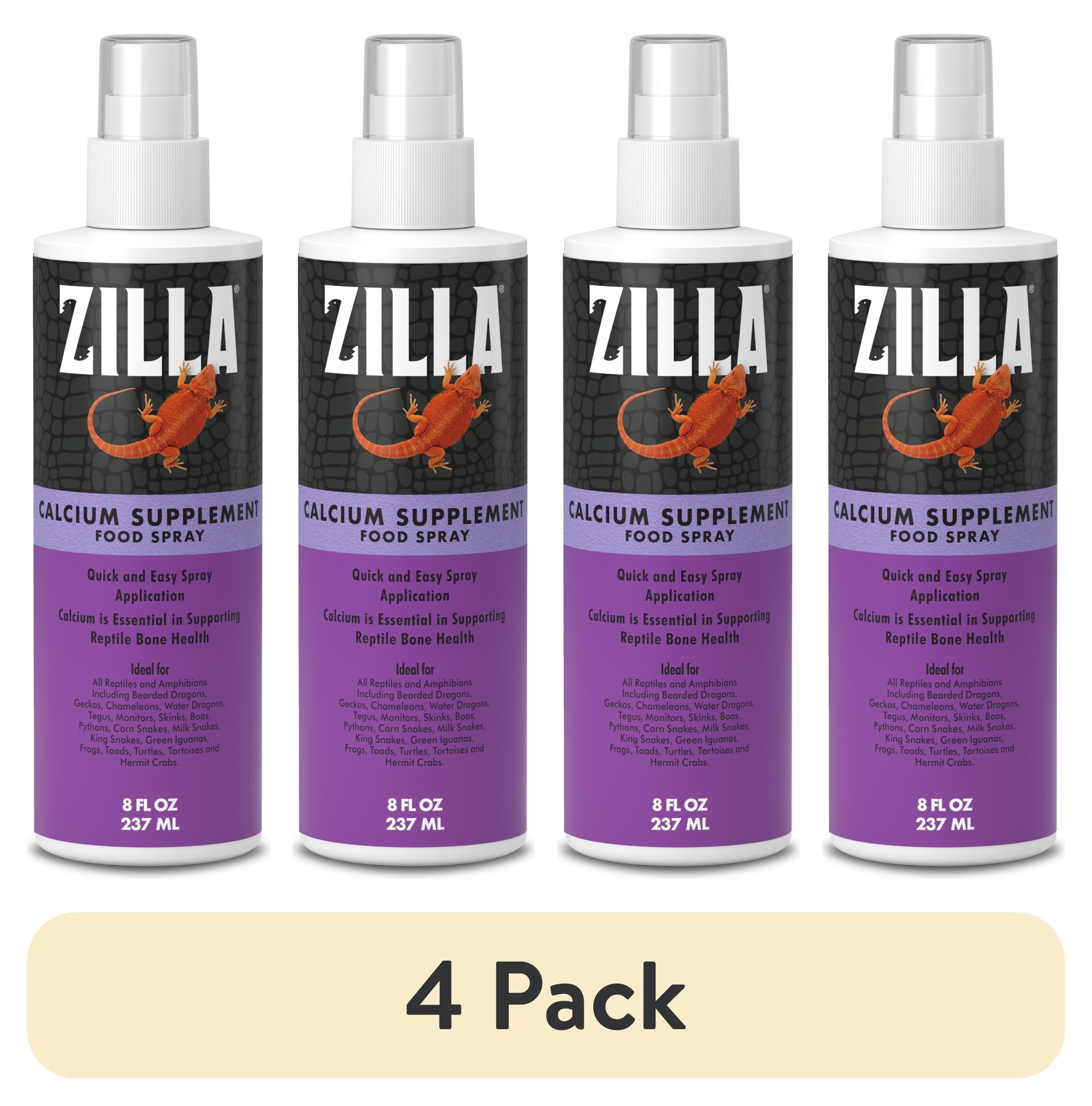 (4 pack) Zilla Calcium Supplement Spray 8 Fluid Ounces