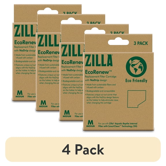 (4 pack) Zilla EcoRenew™ Filter Cartridges Medium 3 pack