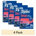 thumbnail image 1 of (4 pack) Ziploc Brand Storage Bags, School Supplies, with Grip 'n Seal Technology, Quart, 75 Count, 1 of 16