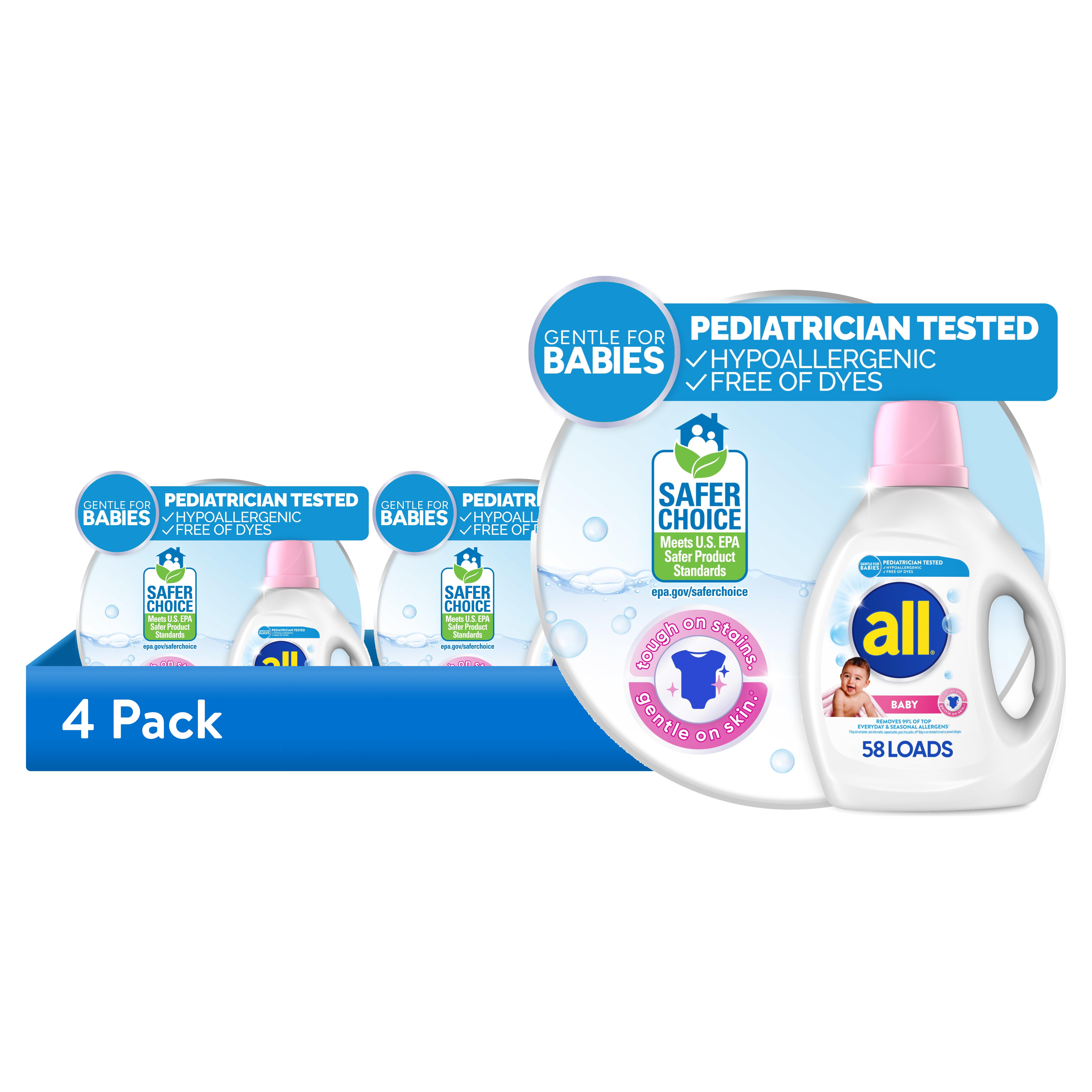 (4 pack) all Baby Liquid Laundry Detergent, 88 oz, 58 Loads