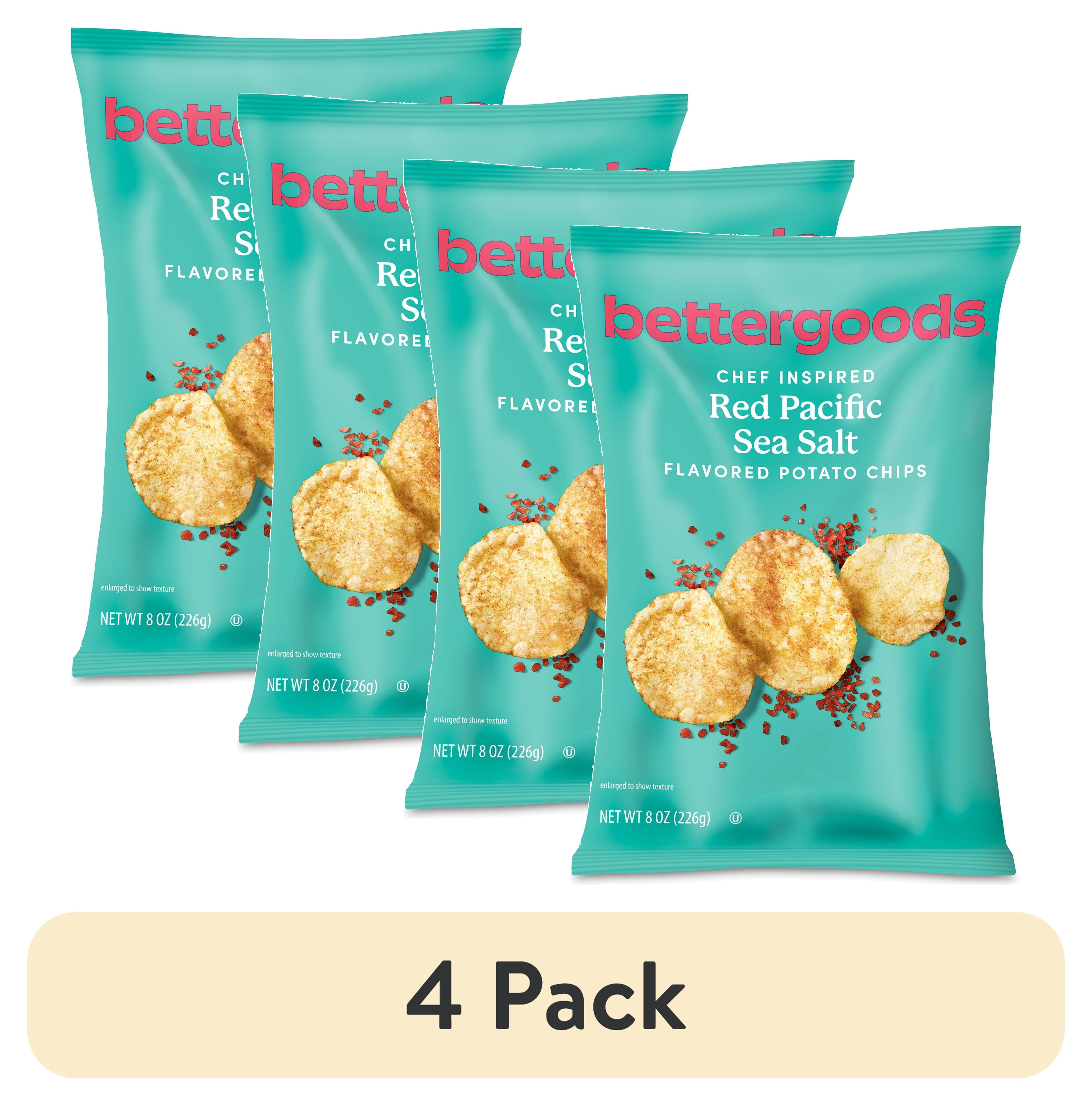 (4 pack) bettergoods Chef Inspired Red Pacific Sea Salt Flavored Potato Chips, 8 oz