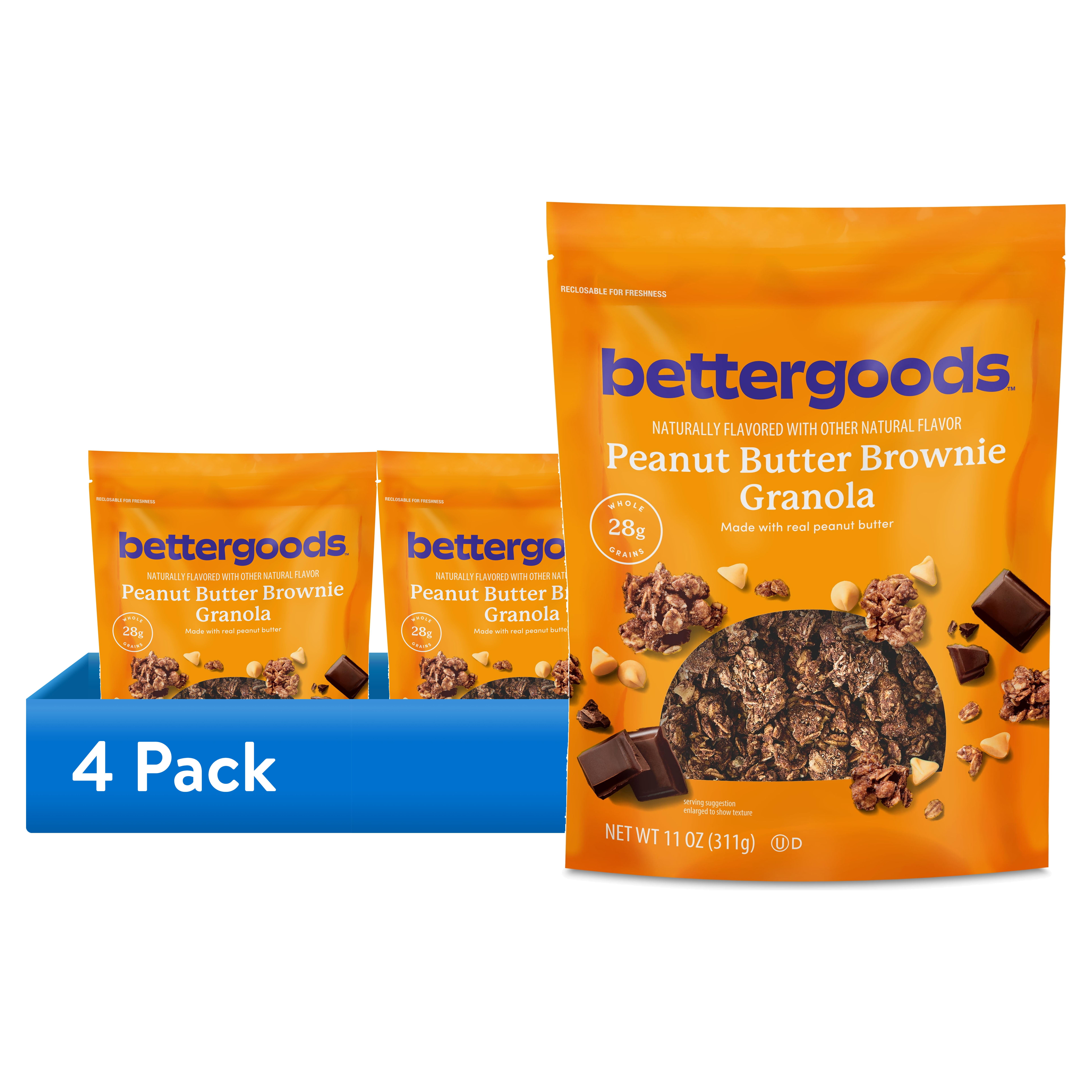 (4 pack) bettergoods Peanut Butter Brownie Granola, 11 oz