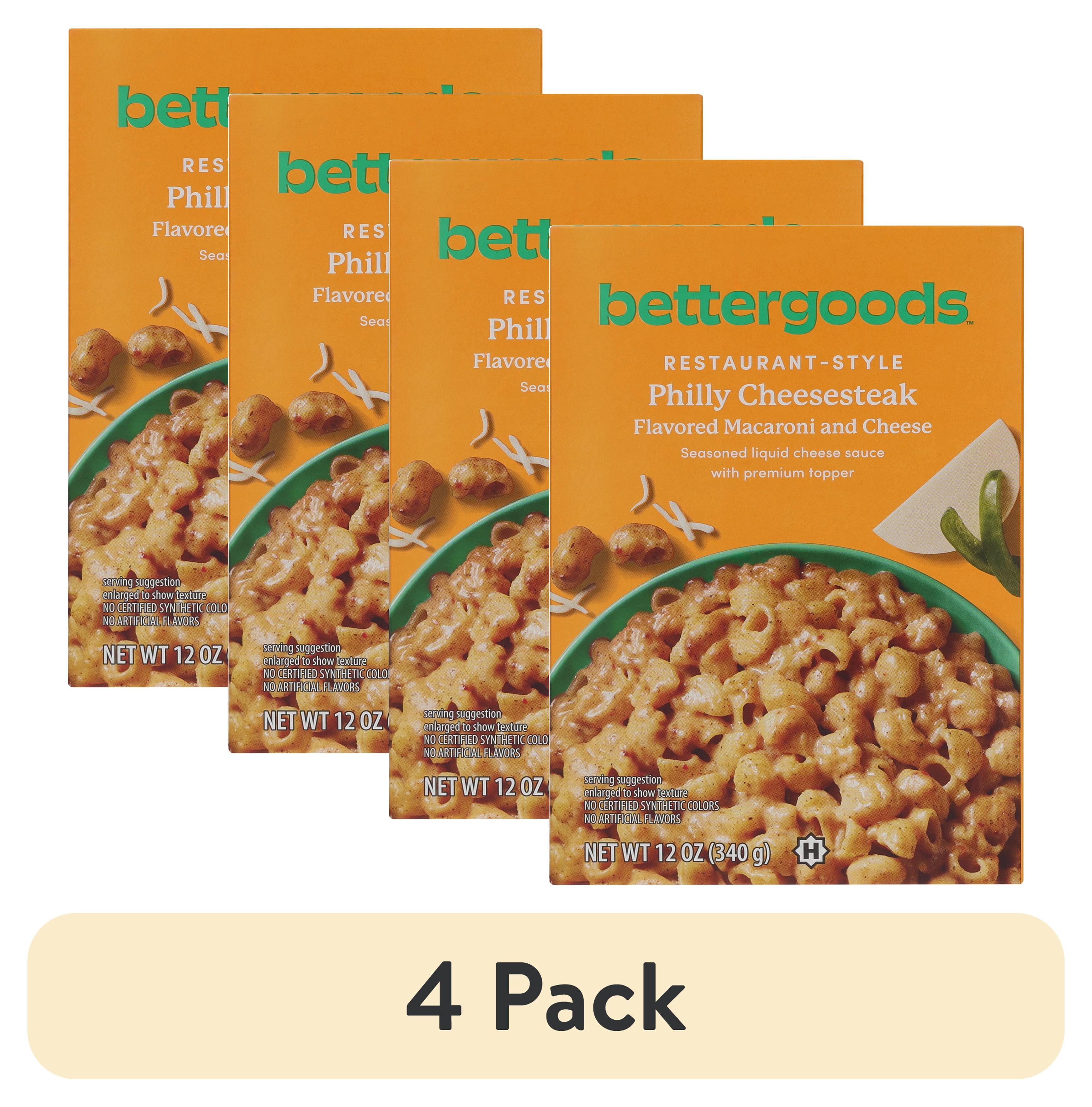 (4 pack) bettergoods Philly Cheesesteak Flavored Macaroni and Cheese, 12 oz Box