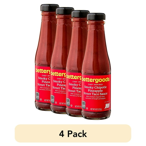 (4 pack) bettergoods Smoky Chipotle Pineapple Street Taco Sauce, 8 oz