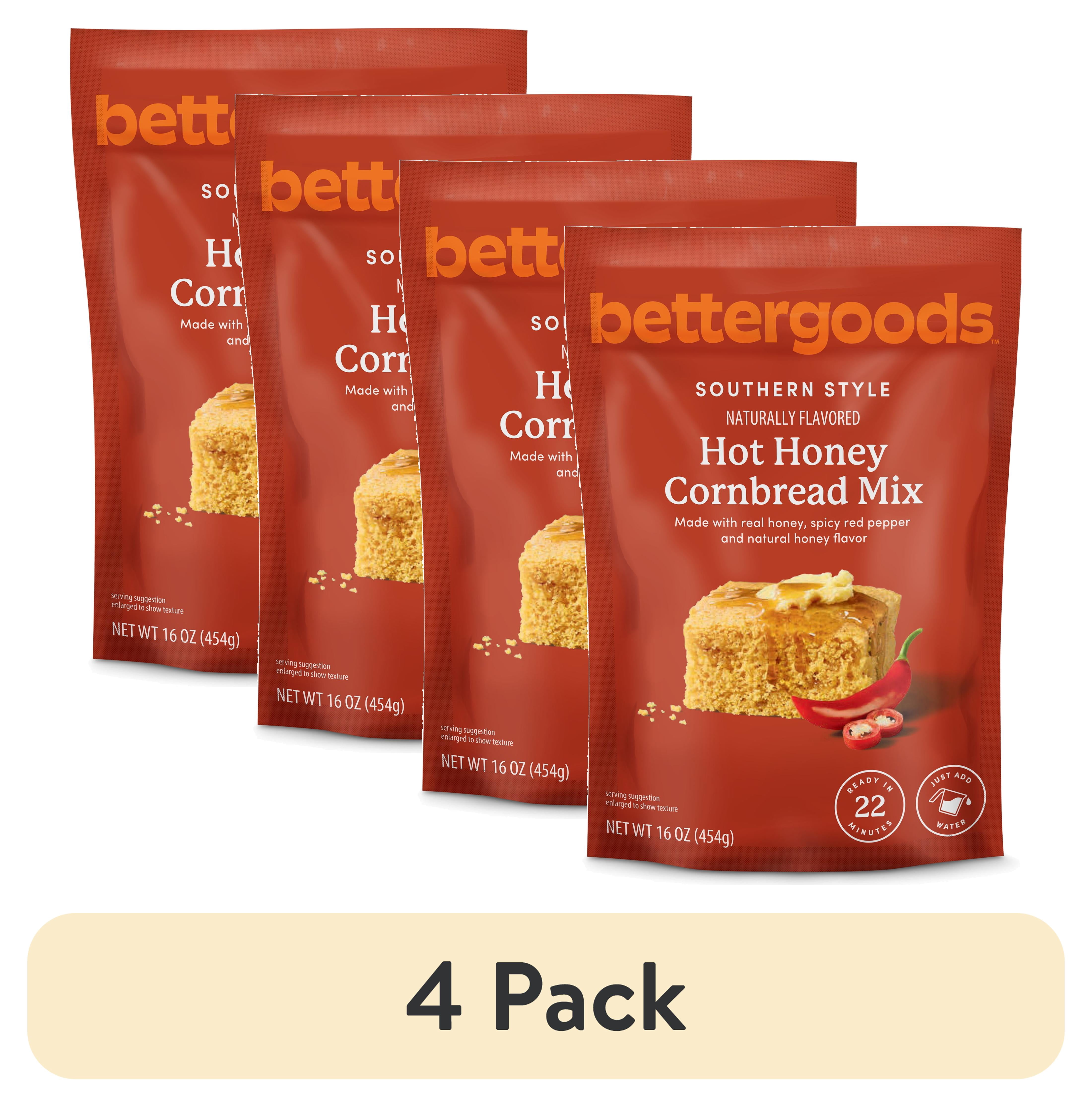 (4 pack) bettergoods Southern Style Hot Honey Cornbread Mix, 16 oz