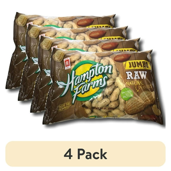 (4 pack) JUMBO RAW IN-SHELL PEANUTS (24 OZ.) (Jumbo) GREAT FOR BOILING