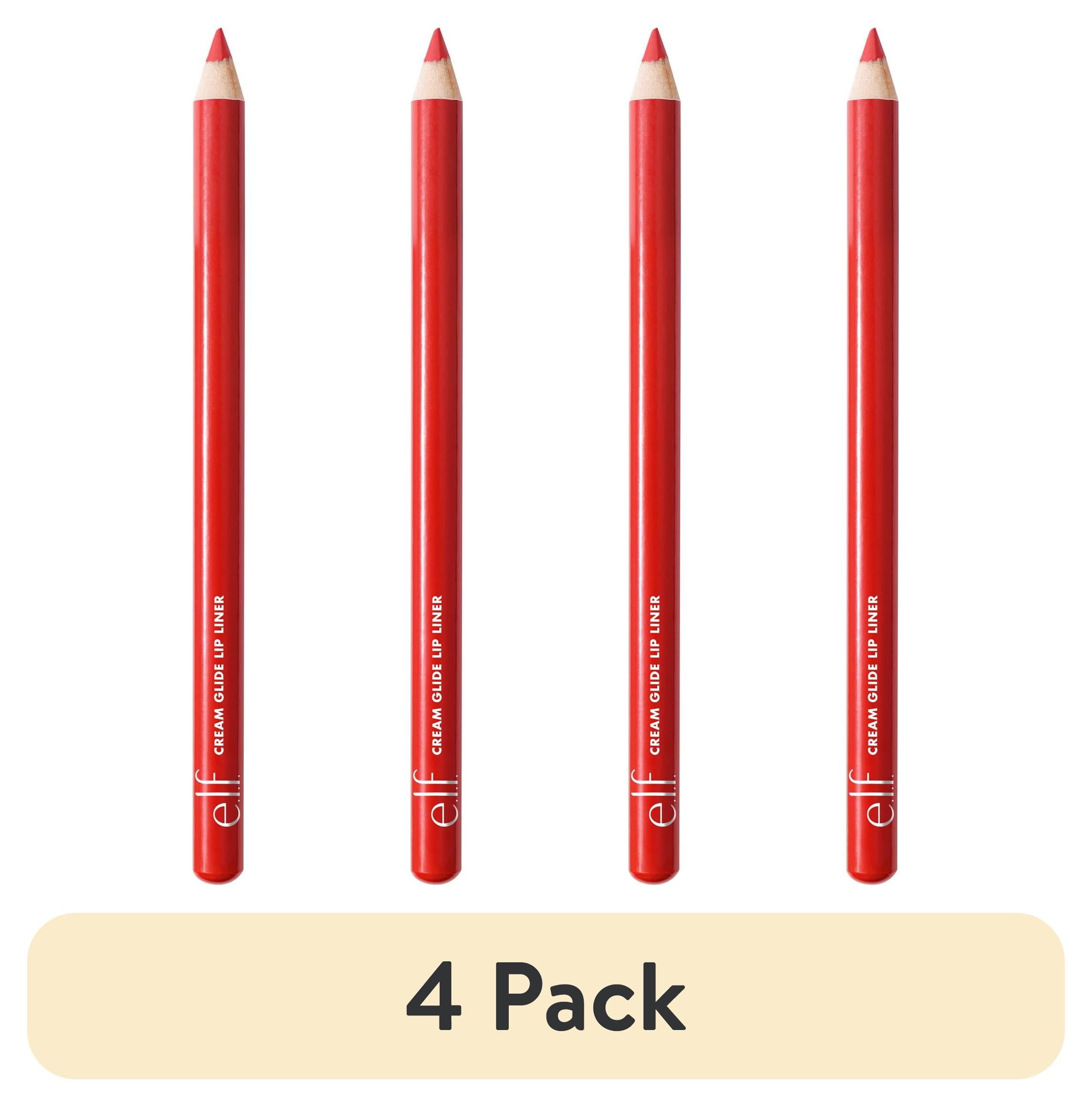 (4 pack) e.l.f. Cream Glide Lip Liner, Red Receipt, 0.03oz