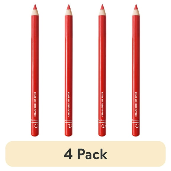 (4 pack) e.l.f. Cream Glide Lip Liner, Red Receipt, 0.03oz