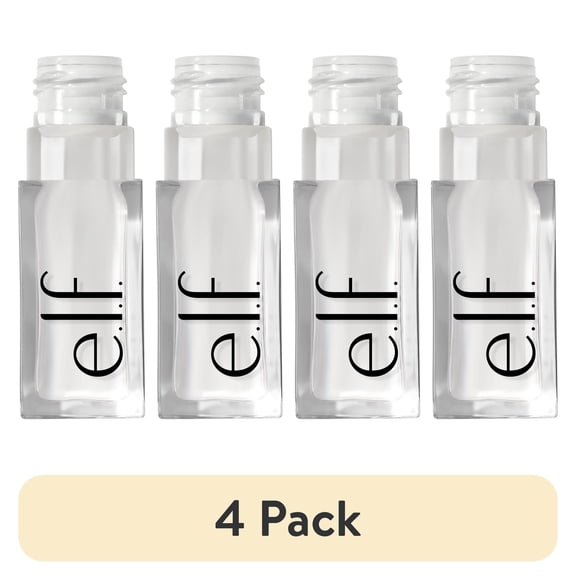 (4 pack) e.l.f. Glow Reviver Lip Oil, Crystal Clear, 0.25 fl. oz.