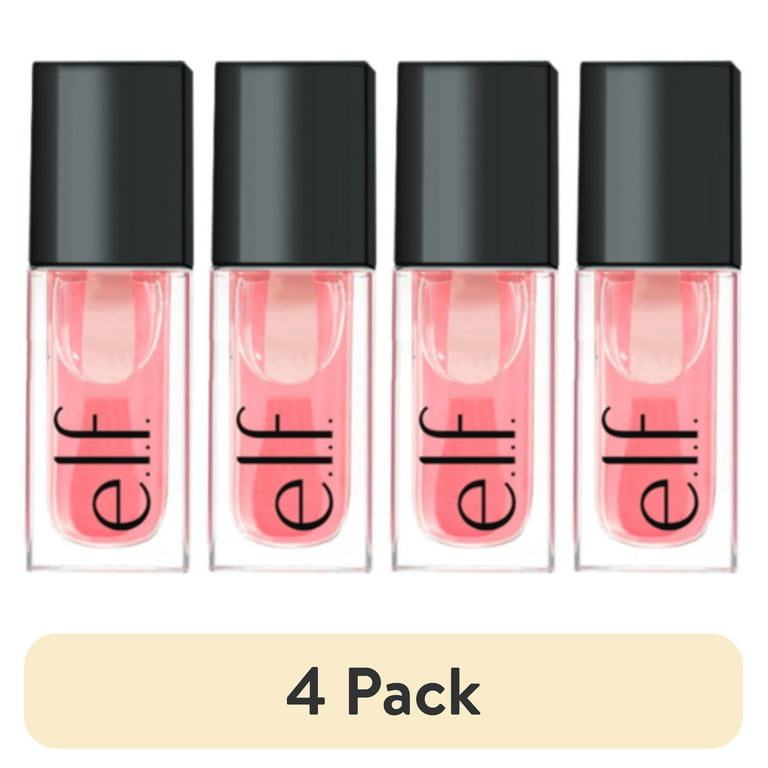 4 pack) e.l.f. Glow Reviver Lip Oil, Pink Quartz, 0.25 fl. oz