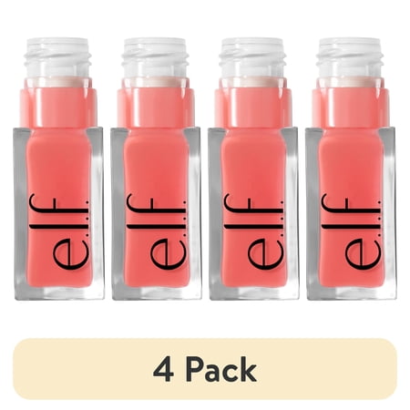 (4 pack) e.l.f. Glow Reviver Lip Oil, Pink Quartz, 0.25 fl. oz.