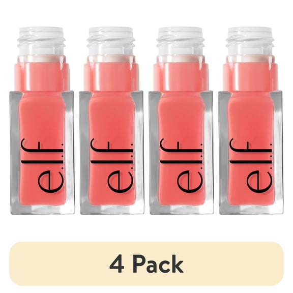 (4 pack) e.l.f. Glow Reviver Lip Oil, Pink Quartz, 0.25 fl. oz.