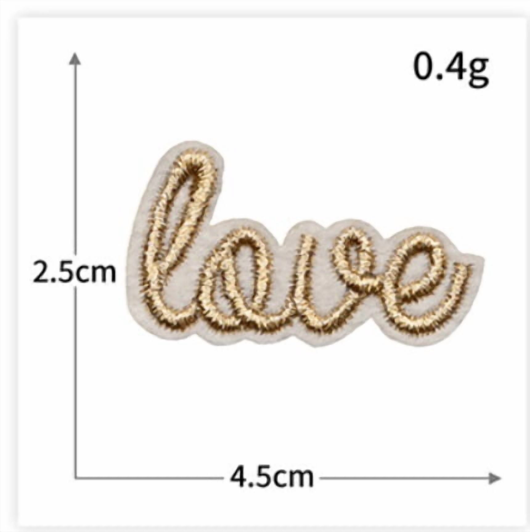 4 pack embroidered gold thread silver thread stars and moon cloth patch computer embroidered English letters love clothing patch