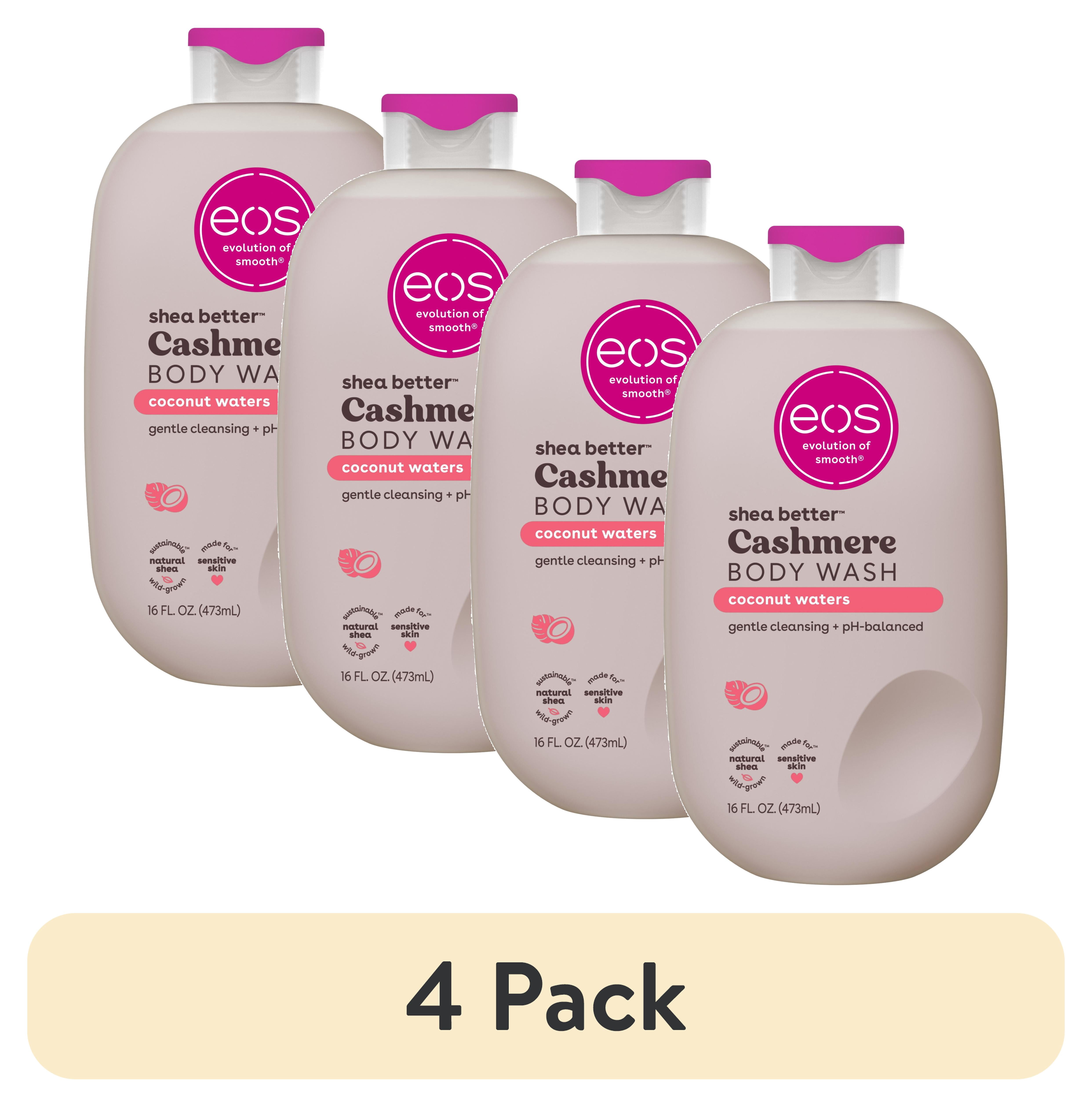 (4 pack) eos Coconut Waters Body Wash, Coconut Scented Hydrating Body Wash Gel-Cream, 16 fl oz