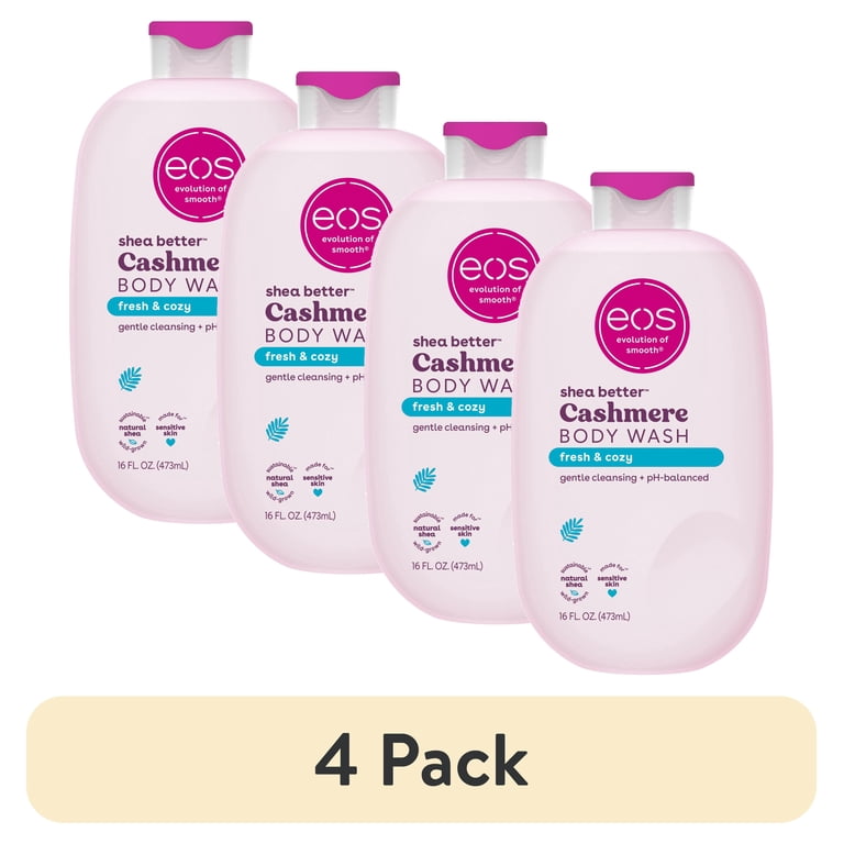 (4 pack) eos Fresh & Cozy Body Wash, Clean Scented Hydrating Body Wash, 16 fl oz