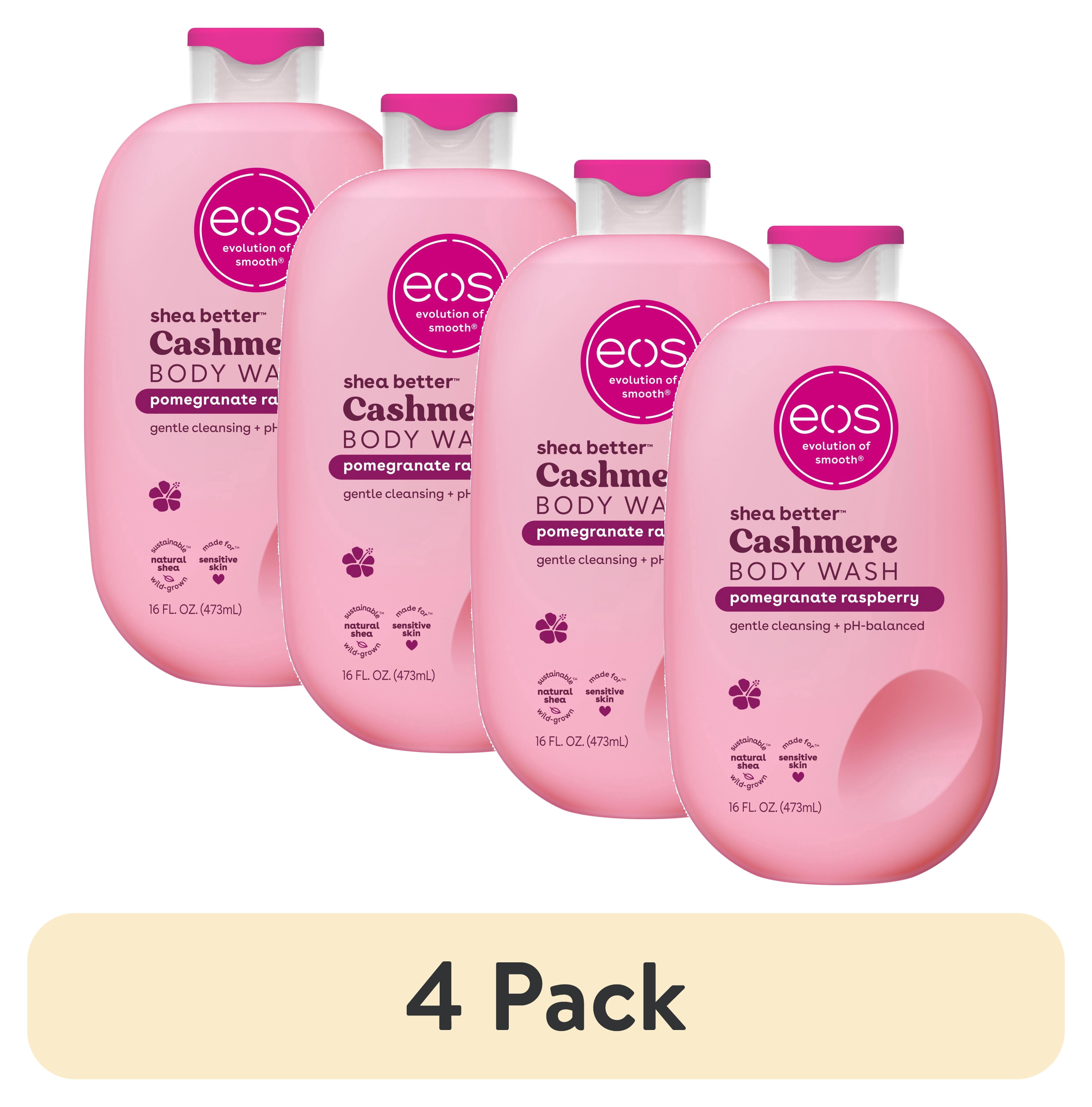 (4 pack) eos Pomegranate Raspberry Body Wash, Fruity Pomegranate Scented Moisturizing Body Wash, 16 fl oz