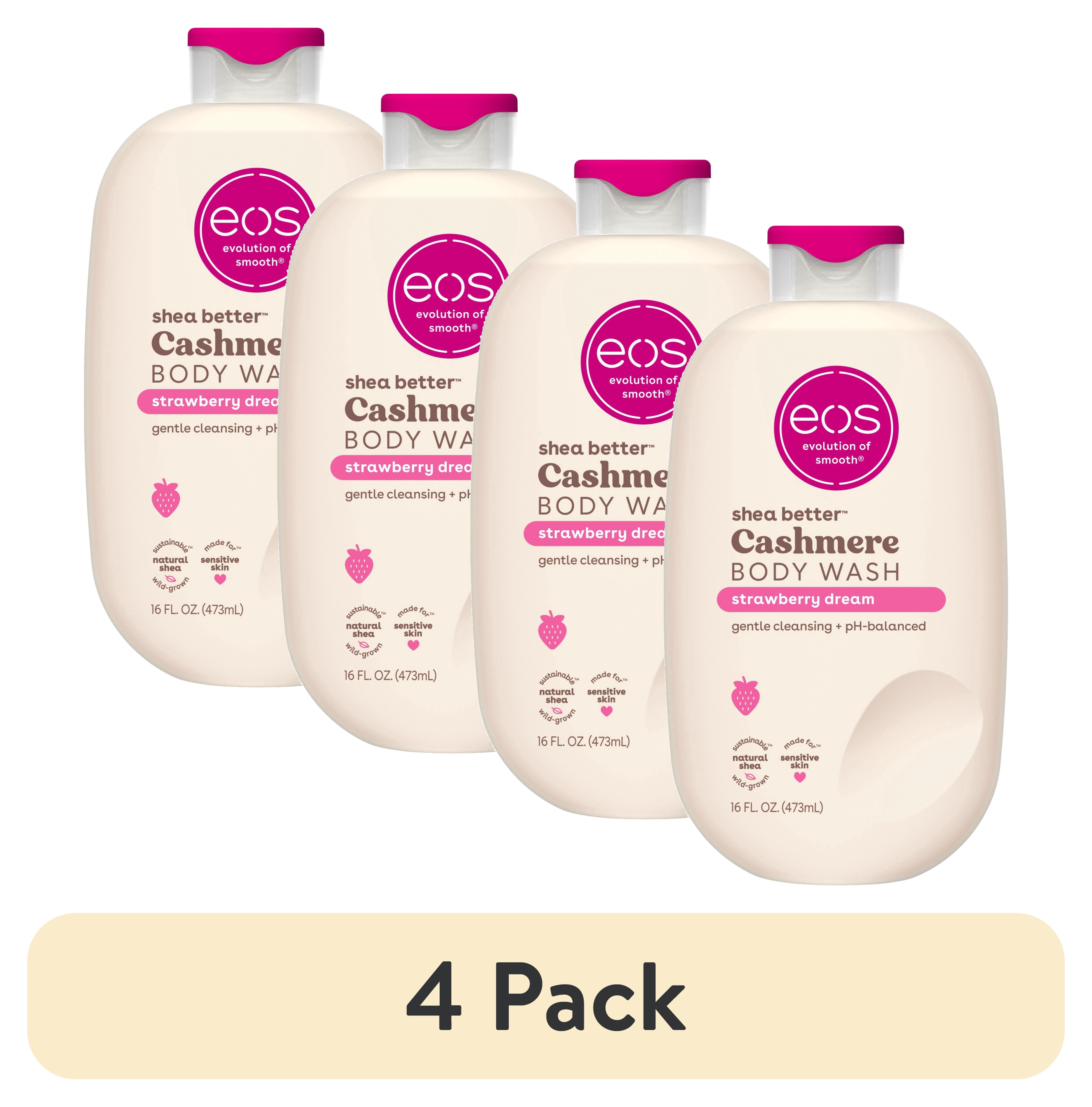 (4 pack) eos Strawberry Dream Body Wash, Sweet Strawberry Scented Hydrating Body Wash, 16 fl oz