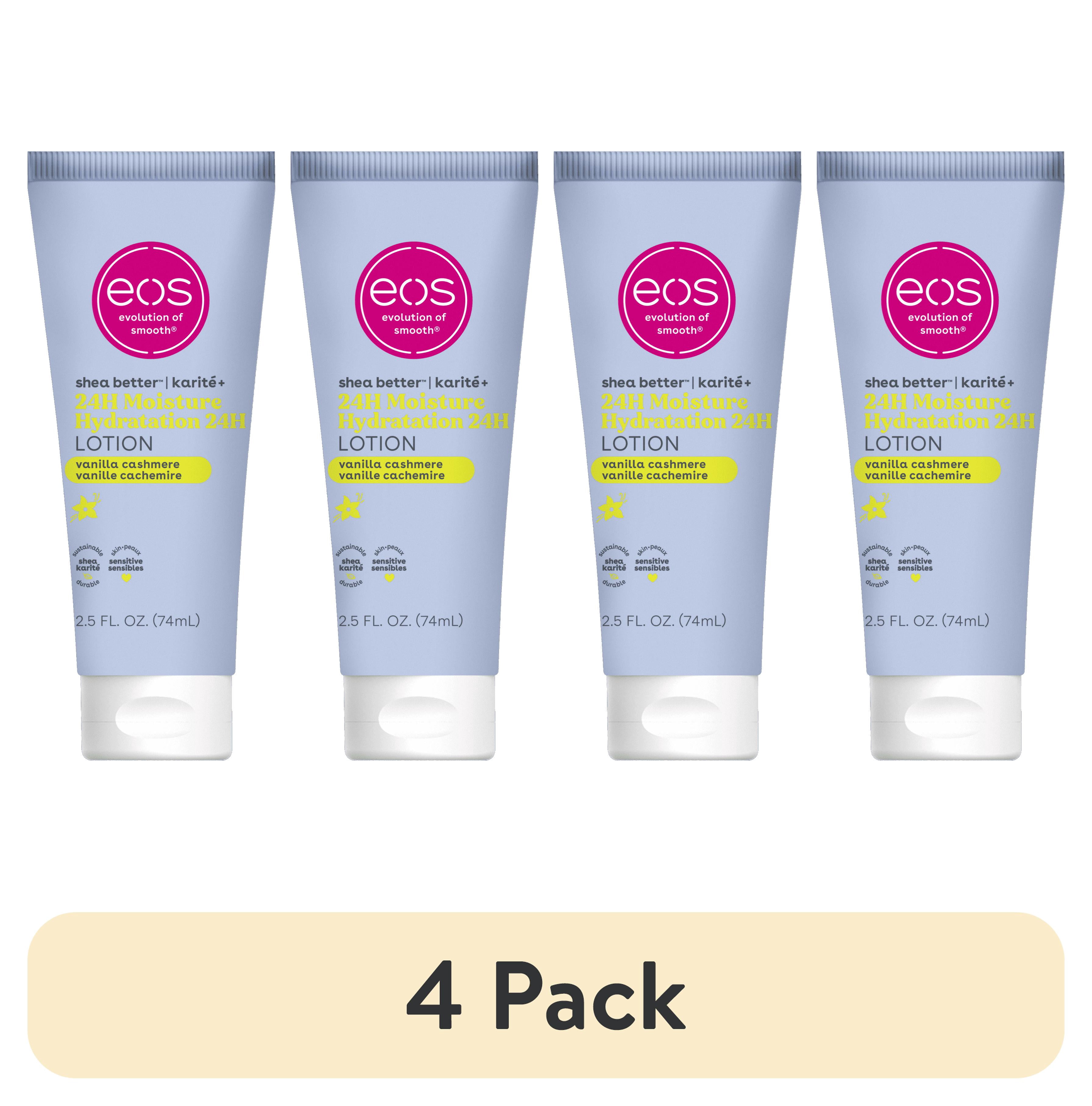 (4 pack) eos Shea Better Travel Size Body Lotion- Vanilla Cashmere, 2.5 fl oz