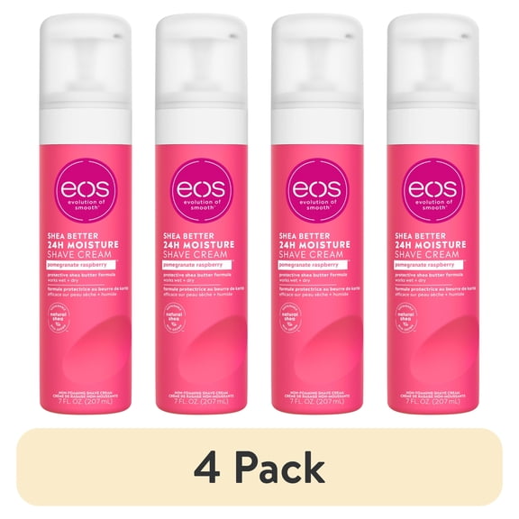 (4 pack) eos Shea Better Women's Shave Cream - Pomegranate Raspberry | 7 fl oz