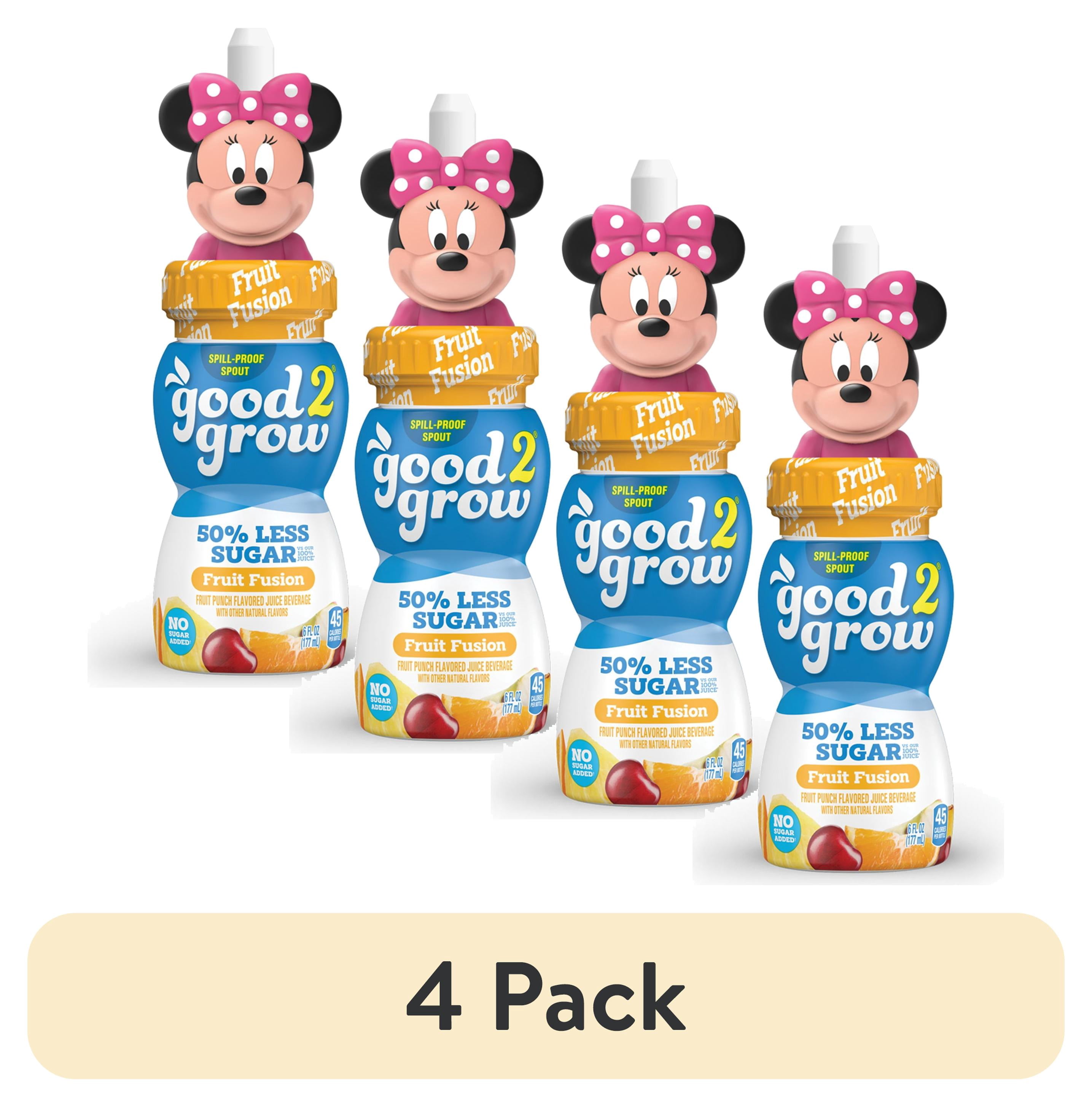 (4 pack) good2grow 6 oz 50% Less Sugar Fruit Fusion Juice Single Serve (Character Tops Vary)