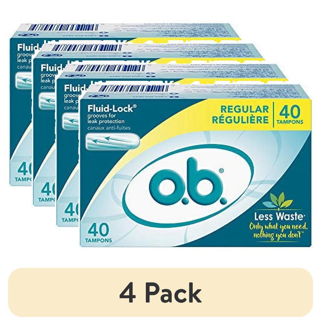 (4 pack) o.b. Applicator Free Digital Tampons, Regular – 40 Count ...